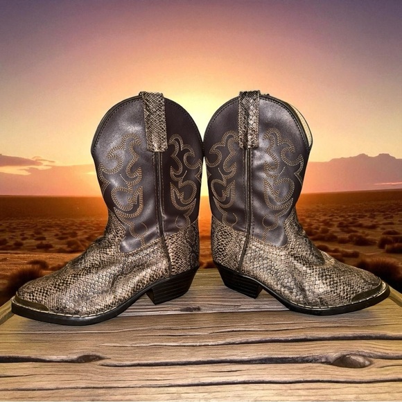 Smoky Mountain Boots Other - Smoky Mountain Boots Western Cowboy Boots Snakeskin Print Brown — Size 11.5 D